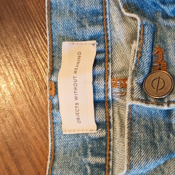 Objects Without Meaning Light Wash High Waisted Cropped Zipper Ankle Jeans A5 - Picture 2 of 6